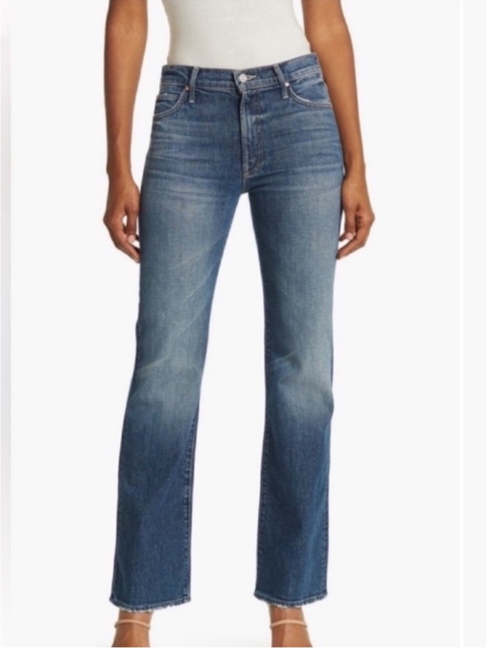 MOTHER The Kick It Jeans Straight Leg Denim Tell It To The Pope Size 25